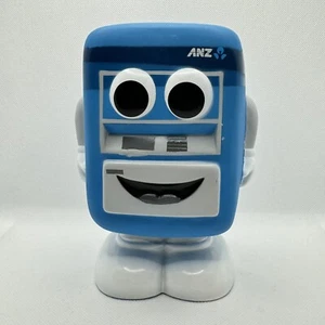 ANZ Bank Money Box Kevin ATM Shaped Happy Blue Promotional Savings Australia NZ - Imagen 1 de 9