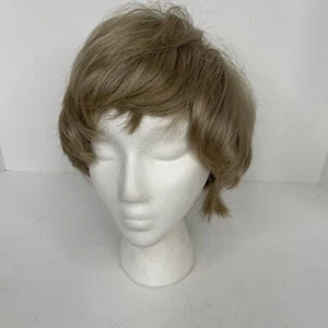 Vintage Blonde short shag Wig 100% Kanekalon Korea 1970s Costume - Picture 1 of 11