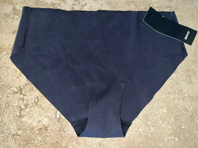 NUEVO CON ETIQUETAS DKNY Algodón Adhesionado Corte Láser Negro Hipster Panty Mujer Med DK8253 Foto 1 de 2