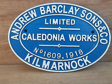 ANDREW BARCLAY & SONS Ltd.,  Caledonian Works, Kilmarnock. Railway Sign