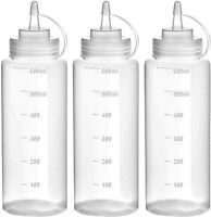 3 pk Plastic Squeeze Condiment Bottles Squirter 15 oz Free Lemon Juice Sprayer