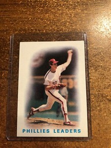 1986 Topps Baseball # 246 Phillies Team Leaders Steve Carlton Pictured