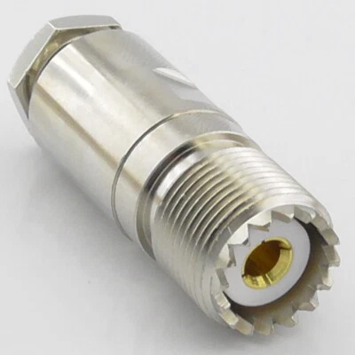 SO239 UHF In-line Female Cable Socket for RG58, PL259 Clamp Plug Socket - Image 1 of 4