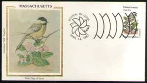 US. 1973. 20c. MA State Birds & Flowers. Colorano "Silk" Cachet FDC. MNH. 1982-1 - Picture 1 of 1
