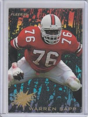 WARREN SAPP Miami / Buccaneers 1995 Fleer #14 Of 20 NFL Prospects Rookie /Qty - Image 1 of 2