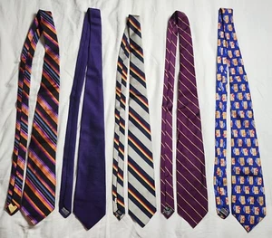 Lot of 5 Ties of Robert Talbott Multicolor Geometric Striped - Picture 1 of 8