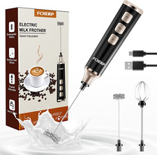 Montalatte Elettrico USB Ricaricabile, 3 Velocità Frullino Montalatte, Facile Sc