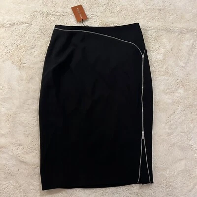 Altuzarra Womens Black Side Zip Knee Length Pencil Skirt $825 Size 44 - Image 1 of 4