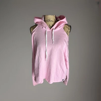 VS PINK Sudadera con Capucha Mujer Grande Victorias Secret Hombro Abierto Rosa Logo Foto 1 de 4