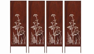 4x Sichtschutz Metall 160x50 Edelrost Rostoptik für Garten Sichtschutzwand ROST - Bild 1 von 5