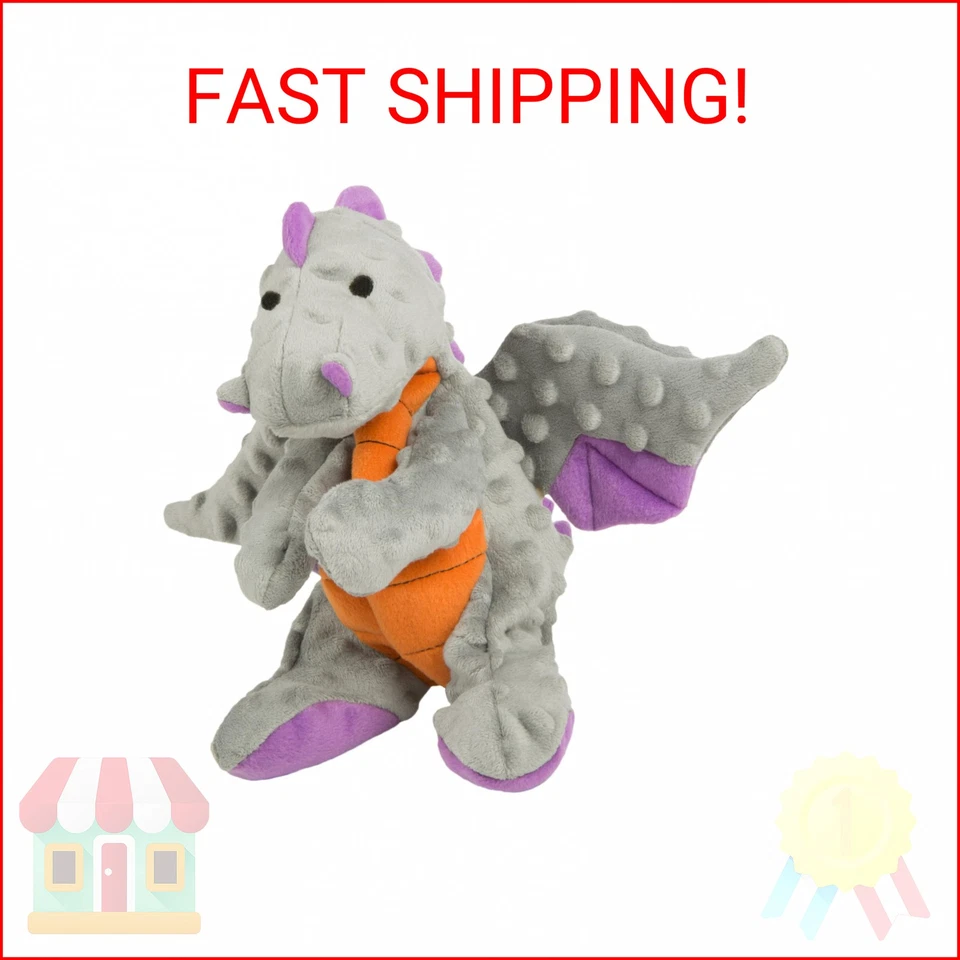 Juguete de peluche para perros goDog Dragons chirriante con tecnología de protección masticable, tela duradera y Foto 1 de 2