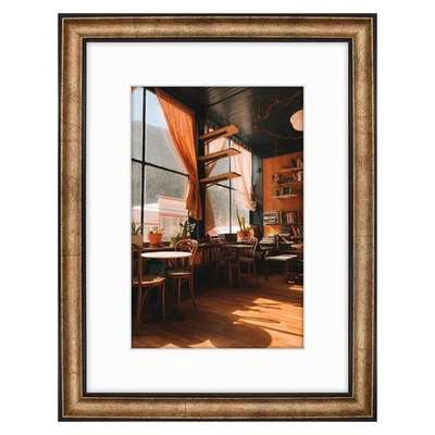 , Marco dorado con adornos negros 12x16 - Alfombrilla blanca para foto de 8x12 - Antiguo St... Foto 1 de 4