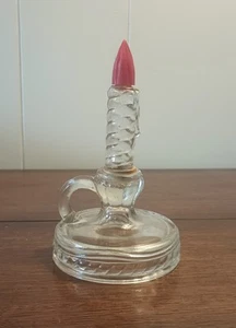 Antique Glass Perfume Bottle Chamber Stick Candle Lander Gardenia Vanity Vintage - Picture 1 of 9