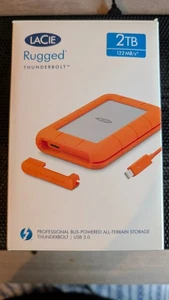 LaCie Rugged 2TB External Hard Drive | USB-C | Thunderbolt | STEV2000400 LRD0TU1 - Picture 1 of 6