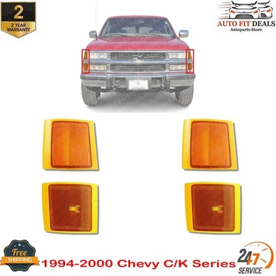前灯反射器 + 标记灯 LH & 右握 适用于 1994 - 2000 雪佛兰 C/K 系列 — 第 1/4 张图片