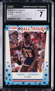 1989 FLEER STICKER #5 MAGIC JOHNSON CGC 7 - Picture 1 of 2