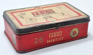 Vintage Ad Sign Tin Box Fargo Gas Lamp Mantles Original Old Printed - Picture 1 of 10