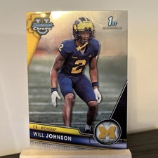 2023 Bowman U Chrome Football Will Johnson #157 1st Michigan Wolverines