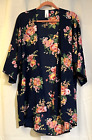 Lovely J Women's Navy Blue Multicolor Floral Shrug Size Small - Polyester