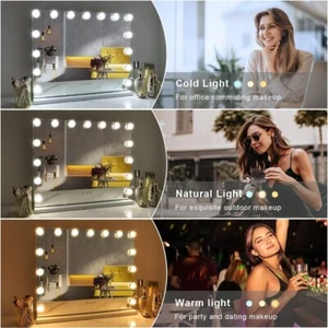Vanity Mirror with Lights, Hollywood Lighted Makeup Mirror with 15 Dim - Picture 1 of 3