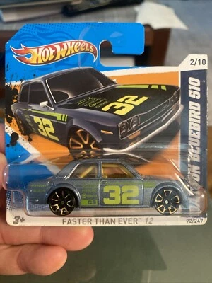 Tarjeta corta Hot Wheels Datsun Bluebird 510 2012 gris más rápido que nunca FTE 92/247 Foto 1 de 4