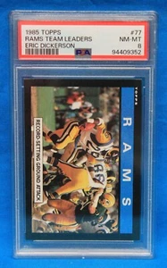 1985 TOPPS # 77 RAMS TEAM LEADERS PSA 8 NM-MT # 94409352 With Eric Dickerson - Picture 1 of 2