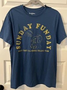 New Goodfellow & Co Men's Peanuts Snoopy Sunday Funday T-Shirt Blue L Large - Picture 1 of 2