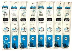 8 PACKS FISHKING Pulpo Snellado Tamaño 1/0 Gancho - 48 Ganchos Snelled Total - Imagen 1 de 16