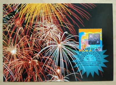 1999 / 2000 Australia Millennium Hologram Stamp Maxicard Postcard 澳洲千禧年邮票首日邮戳纪念卡 - Image 1 of 4