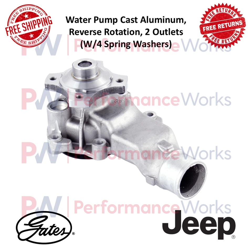 盖茨水泵反向铝适用于吉普牧马人/大切诺基/TJ 6-Cyl。 — 第 1/4 张图片