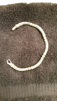 David Yurman Sterling Silver & 14k Gold 5mm Cable Bracelet - Image 1 of 2