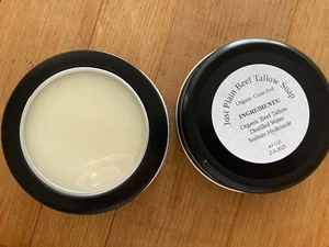 Just Plain Unscented Beef Tallow Soap In Reusable Screw Top Tins, Lot 2 - Picture 1 of 3