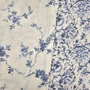 Simply Shabby Chic Pillowcase Set 2 Blue Floral Standard Farmhouse Rustic Cotton - Picture 1 of 10