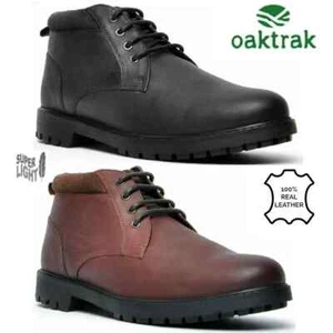 BOTAS DE TRABAJO AL TOBILLO CHUKKA DE CUERO CON CINTA ROJA PARA HOMBRES TALLA ZAPATOS - Imagen 1 de 19