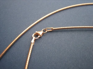 Omega Halsreif 1,5 mm rose vergoldet 40 / 42 / 45 / 50 cm 925 Silber Collier - Bild 1 von 7