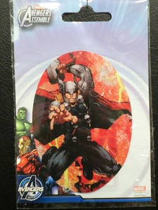 1 APPLICAZIONE PATCH TOPPA TOPPE OVALI MINI TERMOADESIVE AVENGERS MARVEL THOR - Picture 1 of 1
