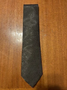 Versace Black & White Plaid 100% Silk Mens Tie Menswear Italy 59x3.5 - Picture 1 of 5