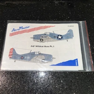 F4F Wildcat Aces Pt. I by AeroMaster in 1/72 72-093c 72093 72093c 72-093 decal - Picture 1 of 11