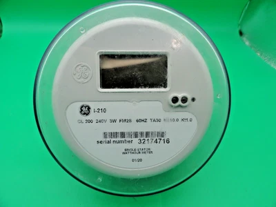 GE I-210 Digital Watthour Electric Smart Meter CL 200 240v (UNTESTED) - Image 1 of 4