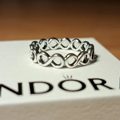 Anillo Pandora Plata 925 Simple Infinito Banda - Talla 48 - I - NUEVO SIN USAR CON CAJA Foto 1 de 4