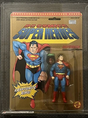 DC Comics Super Heroes Superman  Toy Biz MOC Graded CAS 80 No Curl! Rare 1989 - Image 1 of 4
