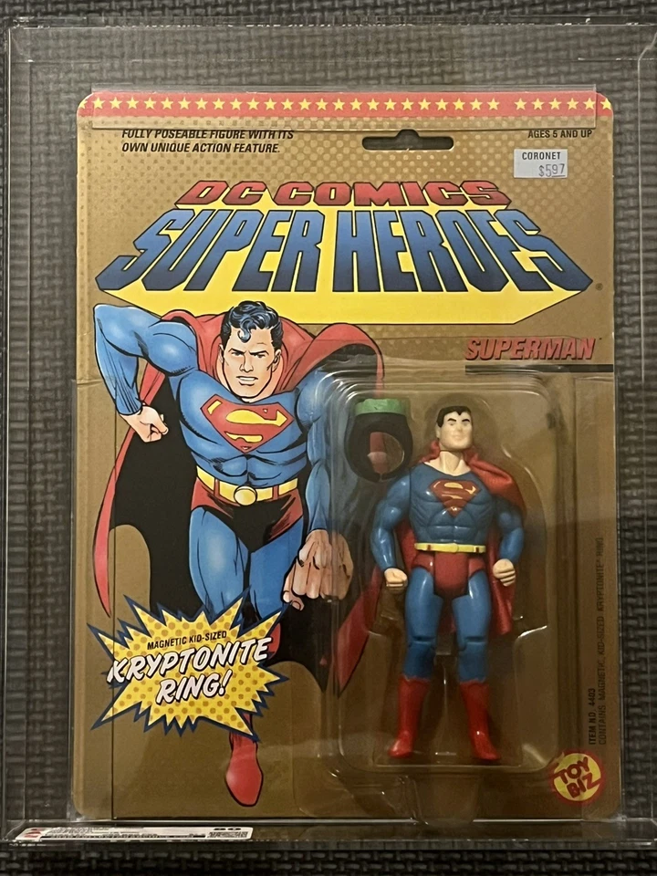 Superman DC Comics Super Heroes Figure W Kryptonite Ring Toy Biz 1989 A52