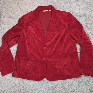 Studio Works Jacket Womens 18 Blazer Corduroy Comfort Preppy Pockets Button Up - Picture 1 of 9