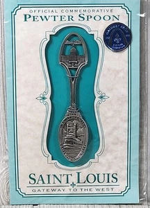 Saint Louis Gateway to the West Pewter Spoon Vintage Official Commemorative NEW - Picture 1 of 7