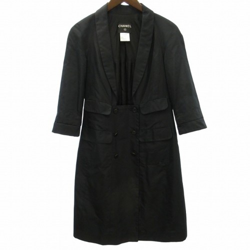 Trench cappotto Chanel 06P bottoni tessuto raso 40 circa M