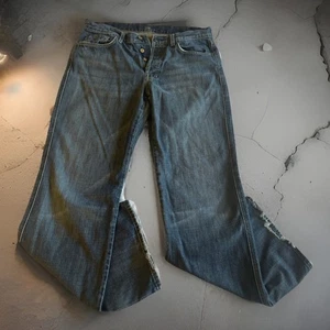 VTG 7 for All Mankind A PKT Men's 100% Cotton Boot Cut Jeans 33x32 Button Fly - Picture 1 of 23