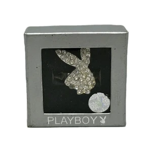 Y2K Playboy Bunny Kopf Strass verstellbarer Ring originalverpackt - Bild 1 von 11