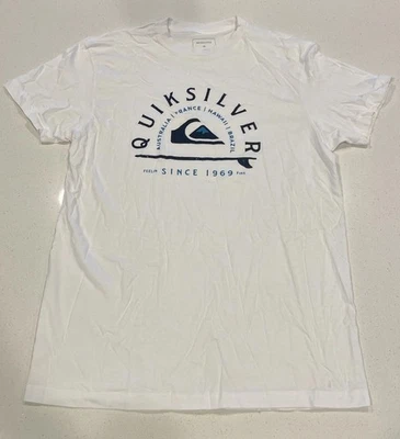 Camiseta gráfica de manga corta Quiksilver para hombre nueva sin etiquetas | Blanca | Talla grande Foto 1 de 3