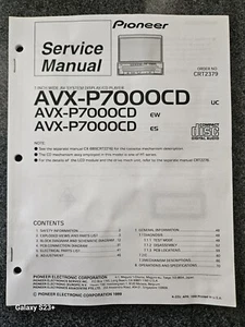 Pioneer AVX-P7000CD 7" A/V System Display CD Player Service Manual *Original* - Picture 1 of 1
