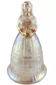 Lenox Imperial Colonial Pink Glass Carnival Bridal Bell - Elegant Vintage Decor - Picture 1 of 8